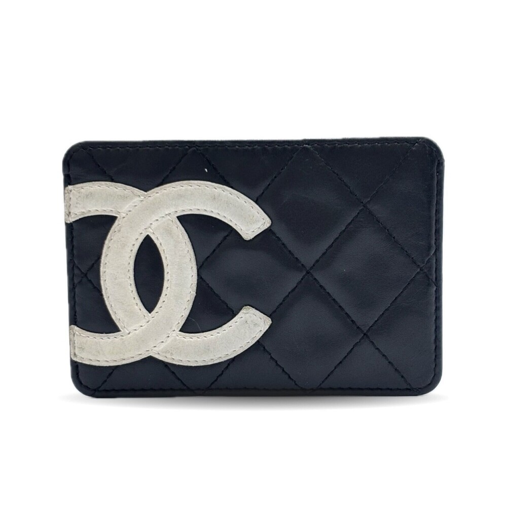 Chanel Cambon Line Card Case, Black Leather, Serial Number 9